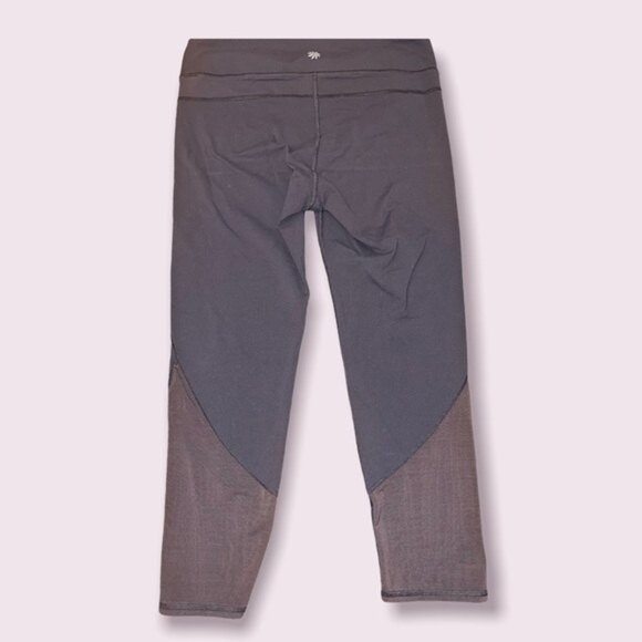 Athleta Crop Leggings Charcoal Grey Mesh Athleisure Stretchy Womens Size Small - Picture 2 of 9